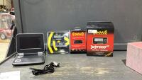 PORTABLE DVD PLAYER AND A SATELLITE RADIO HOME KIT
