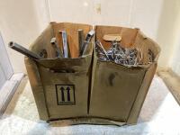 SHOP BOX W/ ASSORTED SIZES OF HOOKS & BAR HOOKS
