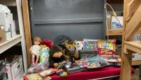 (2) BOXES W/ GAMES, TOYS, STUFFIES, COMICS,