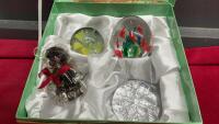 (4) GLASS PAPERWEIGHTS