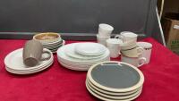 ASSORTED MIXTURE OF STONEWARE AND CORELLE DISHES
