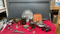 COLLECTION OF METALWARE - SILVERPLATE, COPPER, BRASS