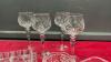 PINWHEEL CRYSTAL ITEMS - DIVIDED DISHES, WINE GLASSES, CREAM & SUGAR ON TRAY, CANDY BOWL, COASTERS - 5