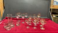 VINTAGE GOLD RIMMED GLASSWARE