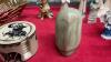 BOX OF DECOR - MARBLE BOOK ENDS, CARVED STONE OWL, FIGURINES, COASTERS, (2) SMALL WILLOW TREE ORNAMENTS - 4
