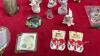 BOX OF DECOR - MARBLE BOOK ENDS, CARVED STONE OWL, FIGURINES, COASTERS, (2) SMALL WILLOW TREE ORNAMENTS - 7