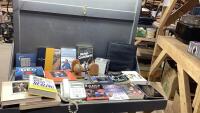 (2)BOXES -HEALTH, CONNOR MCDAVID BIOGRAPHY, MEMOIRS,, KIDS FICTION, PARANORMAL NON-FICTION, ACER TABLET, ANTHONY AUDIO CD COLLECTION, CD STORAGE BINDER, WOODEN GLOBES DECOR, OLD TELEPHONE