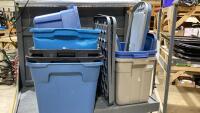 SHELF #4 - (7) ASSORTED TOTES - 6 WITH LIDS