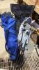 SHELF #12 - CAMPING ITEMS - LARGE COLEMAN COOLER, ALUMINUM TABLE, CAMPING CHAIRS - 4