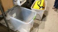 SHELF #15- STORAGE TOTES, NO FRILLS GROCERY BASKETS, ROLLING BASKET