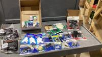 (2) BOXES - 2 SETS TAP HANDLES, GUTTER GUARD GLIDERS, TAP AIRATOR, SINK PLUG,