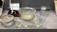 BOX W/ PUNCH BOWL + CUPS , AND WINE CORK SCREW KIT, CANNISTER,