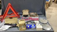 FLAT W/ROAD FLARES, U-JOINTS, ROLLER CHAIN, WHEEL INSTALLATION KIT,