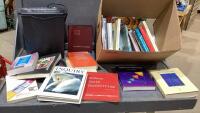 (2)BOXES W/PAPER SHREDDER + BOOKS - TEXTBOOKS, DRAWING PAD