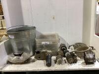 BUCKET W/ 2 CAMLOCK DUST CAP, HEAVY DUTY ELECTRICAL MALE CONNECTORS, TRANSFER CASE SHIFT MOTOR, HYDRAULIC GEAR PUMPS
