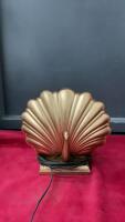 SMALL VINTAGE PEACOCK ACCENT LAMP -METAL PAINTED GOLD