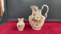 S.F. & C. WATER PITCHER AND SMALL VASE