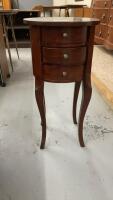 ROUND SIDE TABLE W/ 3 SMALL DRAWERS
