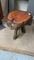 LIVE EDGE WOOD SIDE TABLE W/ TREE BRANCH LEGS