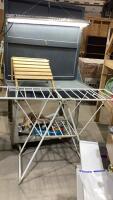 (2)ITEMS - CLOTHES DRYING RACK + WOOD BACK REST