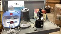 (3)ITEMS - CHOCOLATE FOUNTAIN, HOMEDICS FOOT SPA, SUNBEAM HUMIDIFIER