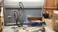 (2)ITEMS -WROUGHT IRON CANDLE HOLDER AND A BOX OF CANDLES