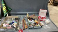 (2)FLATS W/PINS, BUTTONS, KNICK KNACKS, EE FLAG,