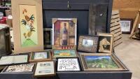 MOLSON TOTE FULL OF FRAMED PICTURES, FRAMES, SAYINGS