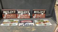 (6) REPLICA TIN SIGNS - APPROX 12&rdquo; X 8&rdquo;