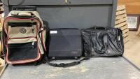 (3)BAGS - LAPTOP STYLE, ROLLING BAG + TARGUS MULTI POCKET BAG