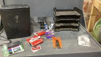 PAPER SHREDDER, FILE HOLDERS, TAPE, DRY MARKER KIT, DOOR STOP