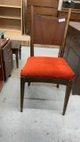 RETRO SINGLE CHAIR W/ ORANGE CUSHIONED SEAT