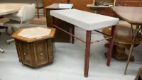 TEXTURED TABLE & 6-SIDED SIDED TABLE