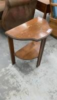 VINTAGE WOODEN SIDE TABLE HALF MOON