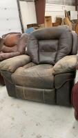 WELL WORN WIDE ROCKING RECLINER CHAIR