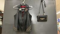 WOMEN&rsquo;S LEATHER HARLEY DAVIDSON VEST & PURSE