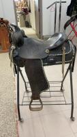&ldquo;WESTERN RAWHIDE&rdquo; DARK BROWN SHOW SADDLE