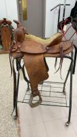 WESTERN RAWHIDE SADDLE W/ SUEDE SEAT