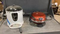 BOX W/BLACK + DECKER SMART ROTISSERIE, AND A FORNA ELECTRIC PIZZA COOKER