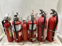 SHOP BOX W/ (6) ASSORTED FIRE EXTINGUISHER