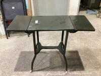 FOLDABLE DOUBLE SIDED ROLLING METAL TABLE STAND
