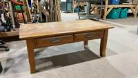 VERY SOLID COFFEE TABLE - TOP NEEDS REFINISHING