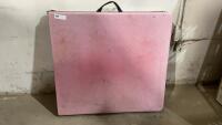 PINK PLASTIC FOLDING TABLE - 60&rdquo;L