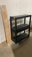 SHELVING BOARD & BLACK PLASTIC SHELVING