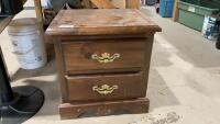 OLDER SIDE TABLE - 2 DRAWERS