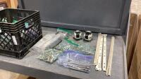 CRATE W/DOOR GLIDES, LOCKING CASTERS, BOLTS, WASHERS