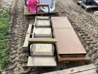 PALLET W/ WOODEN BENCH & FOLDABLE TABLE
