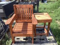 WOODEN CHAIR & WOODEN TABLE