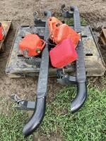 PALLET W/ (2) SIDE STEPS 88" & (4) JERRY CANS