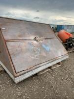 Steel door on wood frame cabinet